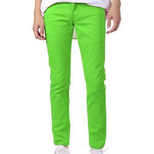 Men's Modern Skinny Fit Jeans Casual Neon Green